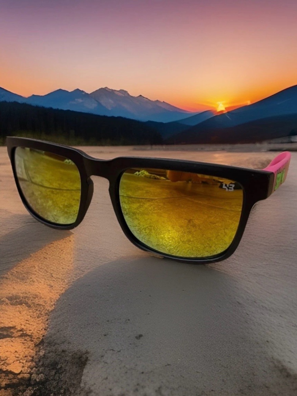 New SPY+ Pink Black Zebra Frame Sunglasses with Multicolor Lenses